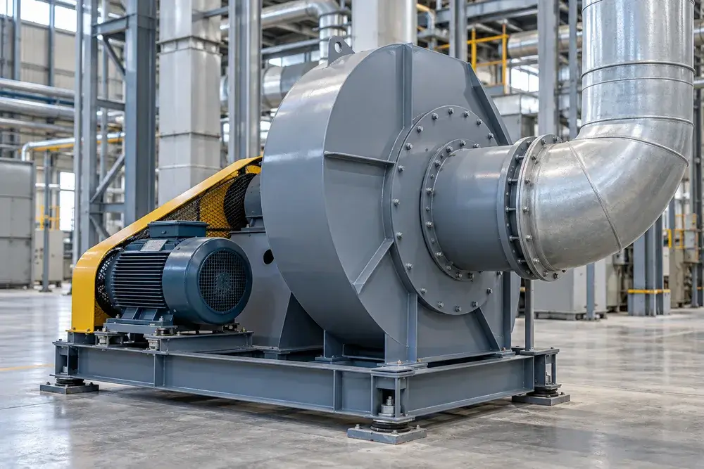 Industrial centrifugal blower and ventilation duct